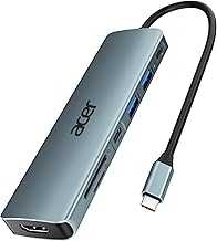 USB C Hub, 7 in 1 USB C to Multi-Port Adapter for Laptop, 4K USBC to HDMI Splitter with 2 USBA 3.1&Type-C Data Port, PD 100W Charging Port, SD Card Reader for Computer, Desktop and More