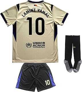 Barca #10 Yamal 25/26 Away Kids Soccer Jersey Shirts Football Futbol Socks Set Youth Sizes